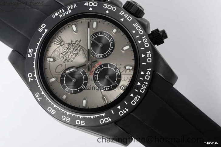 Black Black Rubber Strap on A7750 Best Daytona Ceramic Pusher Black 5GF Edition Dial Gray 0825